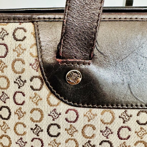 AUTHENTIC CELINE MONOGRAM TOTE BAG VINTAGE CE00/22 MADE IN ITALY - Picture 5 of 16